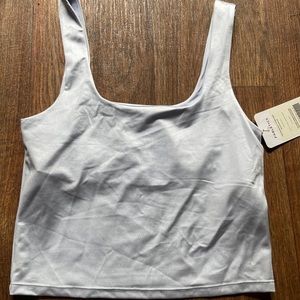 Fabletics crop top workout tank (light blue)